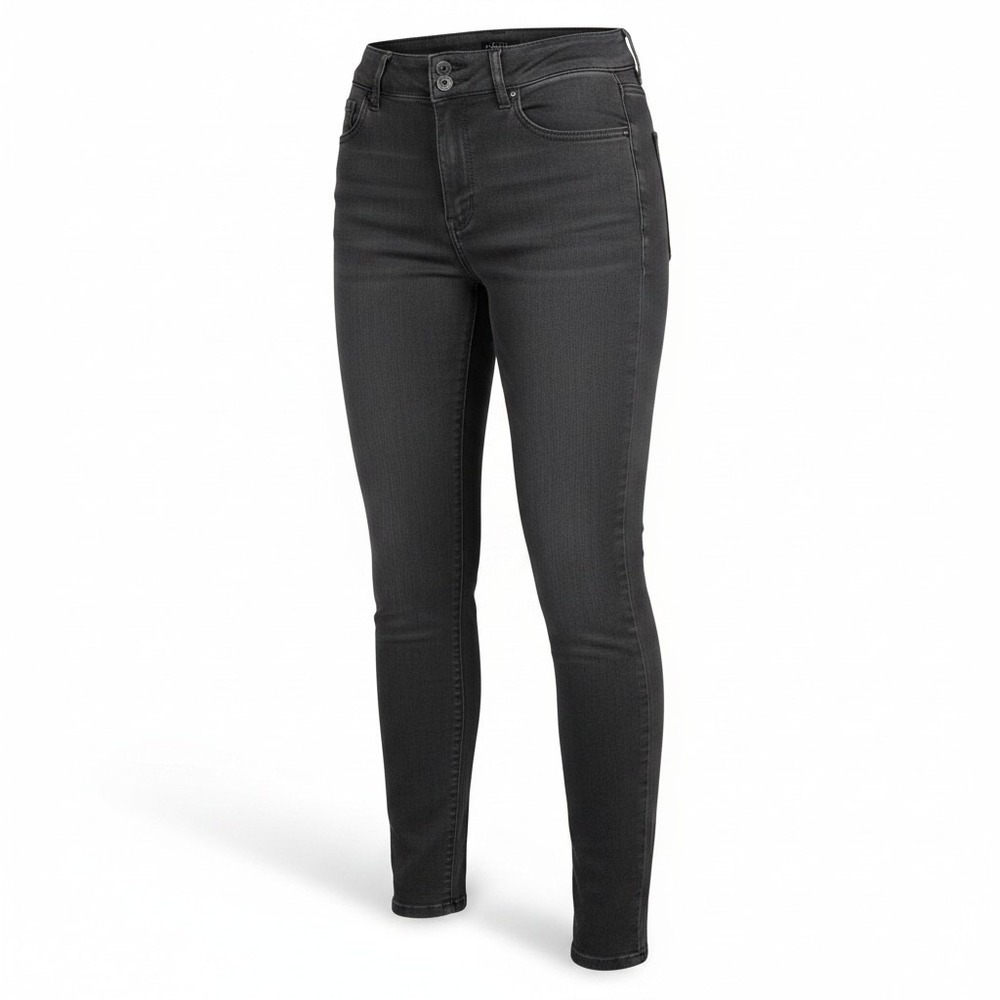 d.jeans Womens Black Skinny Jeans High Rise Double Button Size 8 Stretch Denim